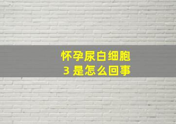 怀孕尿白细胞3 是怎么回事